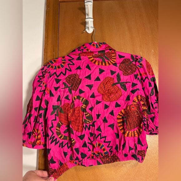 RARE๐ฆ FARM Rio x ANTHROPOLOGIE Pink๐Snakefruit๐๐Crop Top, S - Picture 9 of 16